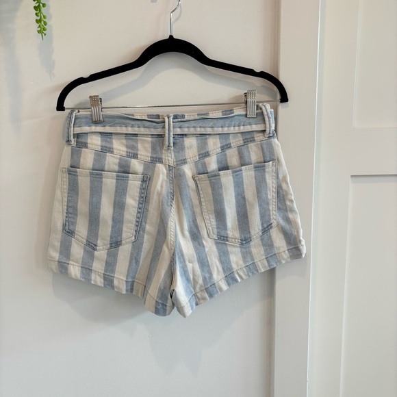Rewash Brand Striped Denim Super High Rise Paperbag Shorts Women's Size 9/29 - Picture 4 of 11